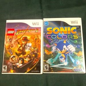 Bundle of 2 Wii games Sonic and Indiana Jones